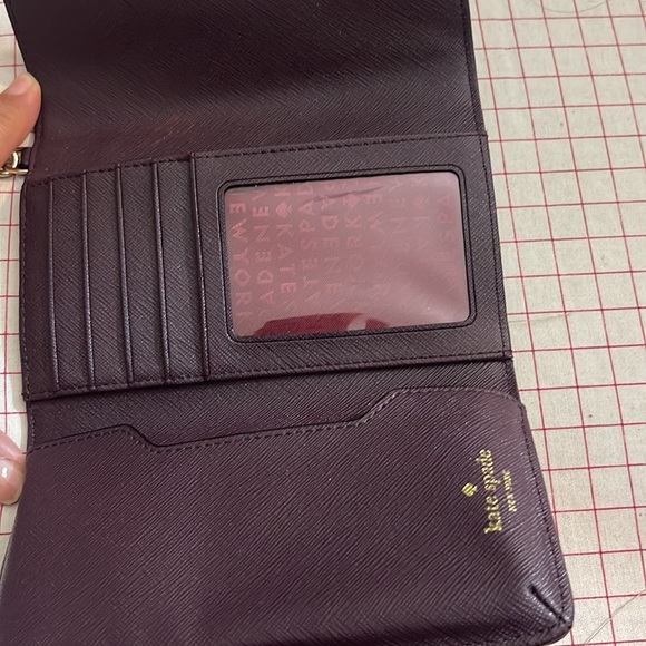 Never used Kate Spade wine color wristlet with phone holder and wallet - Picture 5 of 6